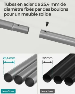 Cheap SONGMICS Banc à chaussures en bambou à 2 niveaux charge 150 kg 71 x 29 x 49 cm blanc et gris