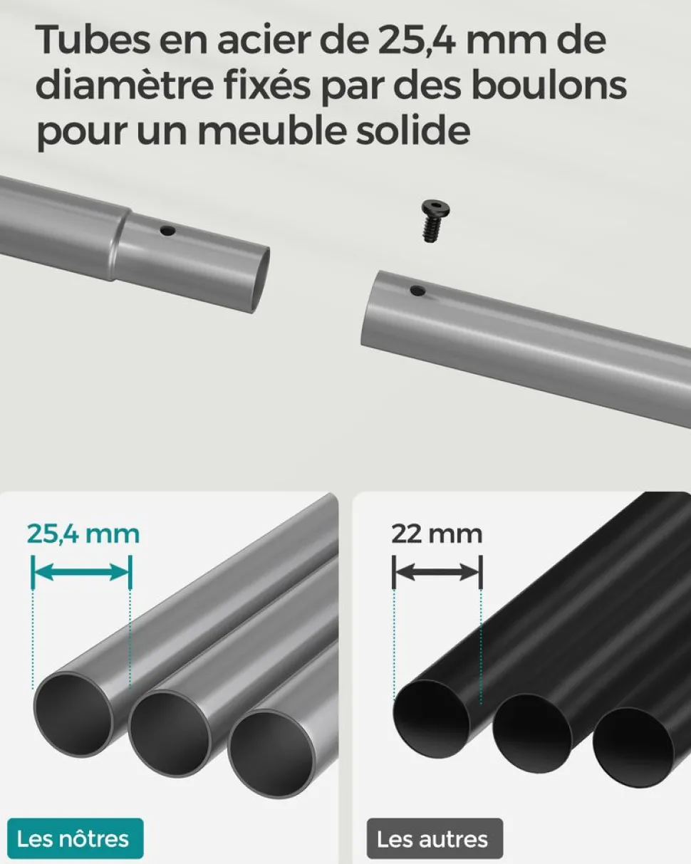 Cheap SONGMICS Banc à chaussures en bambou à 2 niveaux charge 150 kg 71 x 29 x 49 cm blanc et gris