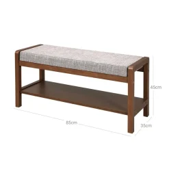 Discount SONGMICS Banc à chaussures hévéa brun Blanc