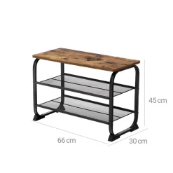 Hot SONGMICS Banc à chaussures industriel Marron Rustique