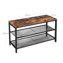 Outlet SONGMICS Banc à chaussures maille Brun Vintage Noir