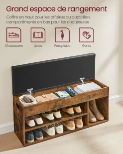 Best SONGMICS Banc à chaussures marron rustique