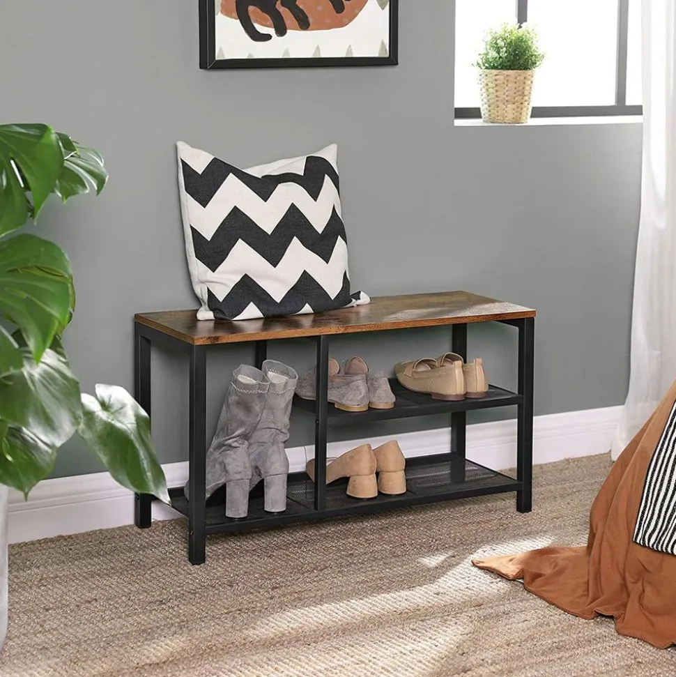 Store SONGMICS Banc à chaussures étagères