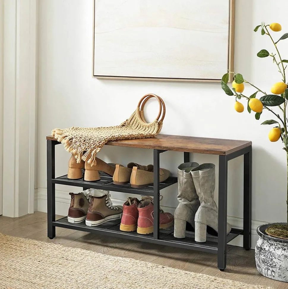 Store SONGMICS Banc à chaussures étagères