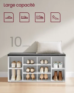 Shop SONGMICS Banc à chaussures XL