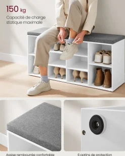 Shop SONGMICS Banc à chaussures XL