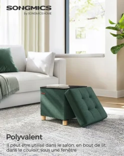 Outlet SONGMICS Banc avec angement pliable noir