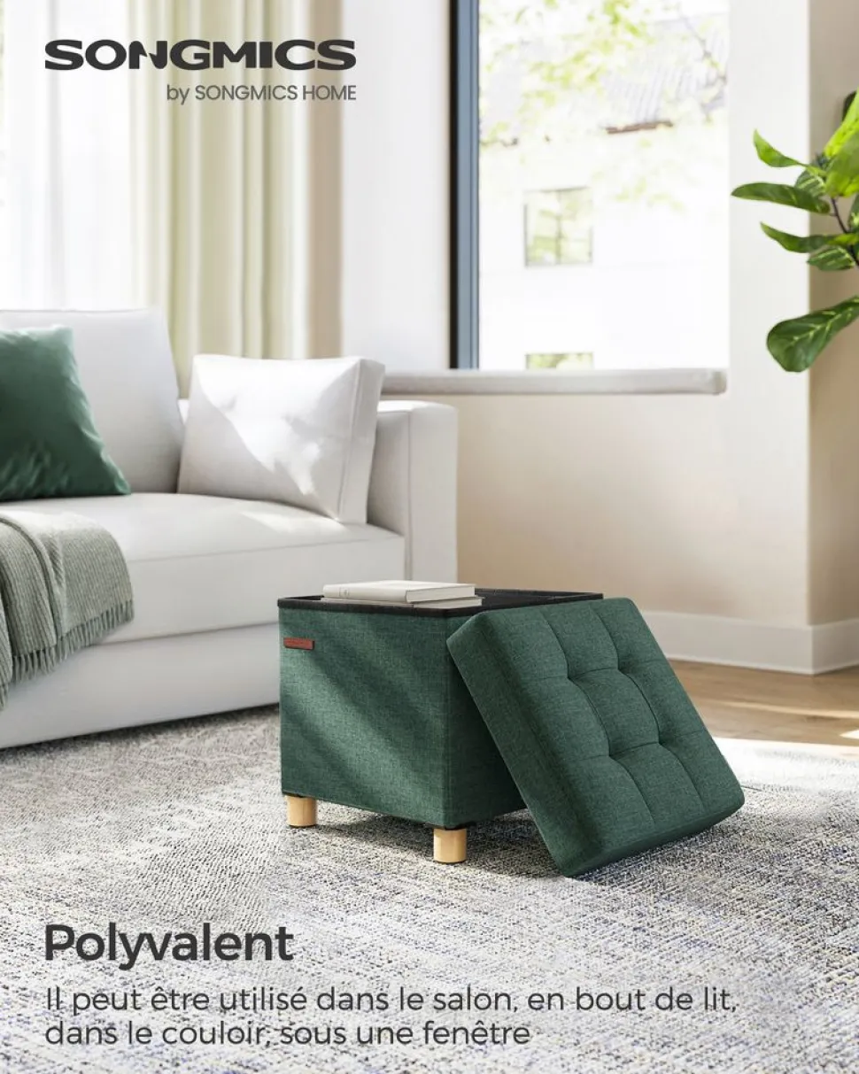 Outlet SONGMICS Banc avec angement pliable noir