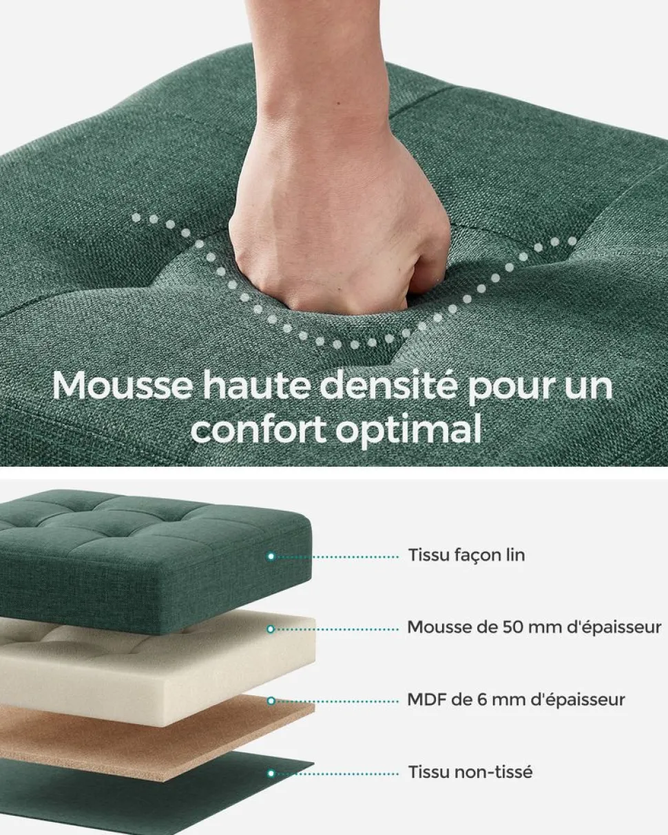 Outlet SONGMICS Banc avec angement pliable noir