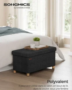 Best SONGMICS Banc de rangement 41 cm taupe clair