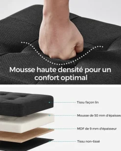 Best SONGMICS Banc de rangement 41 cm taupe clair