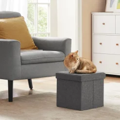 Fashion SONGMICS Banc de rangement gris