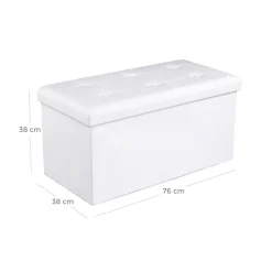 Sale SONGMICS Banc de rangement 80L Blanc