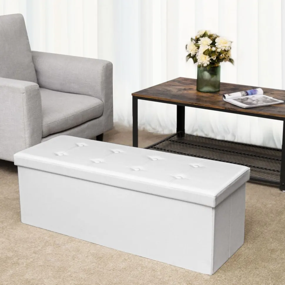 Flash Sale SONGMICS Banc de rangement 120L Blanc