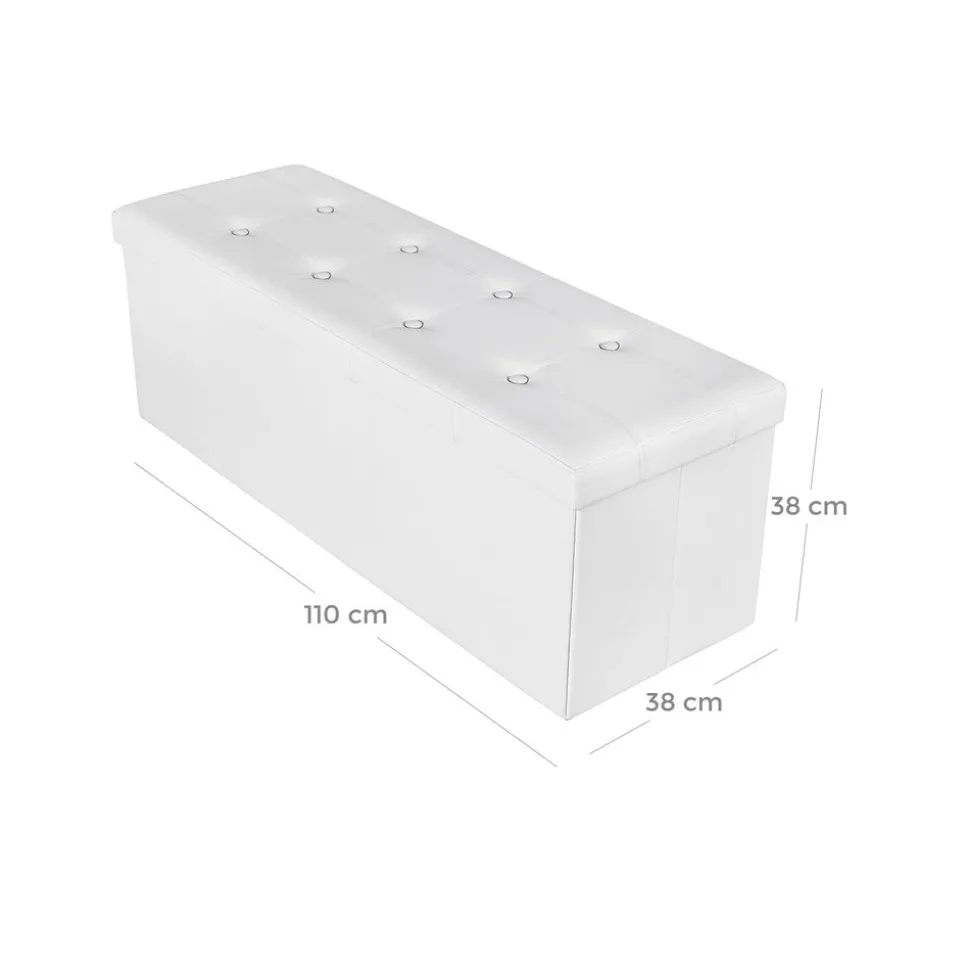 Flash Sale SONGMICS Banc de rangement 120L Blanc