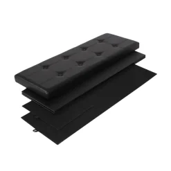 Fashion SONGMICS Banc de rangement 80L gris Marron Rustique