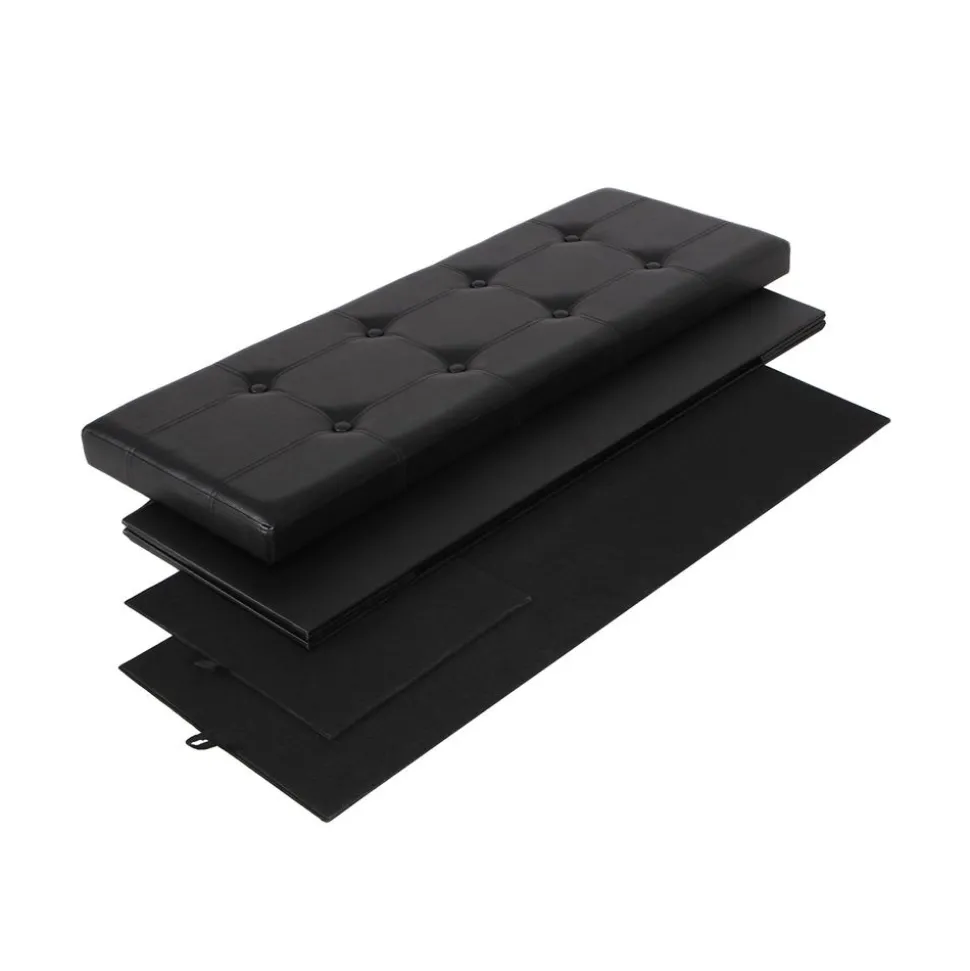 Fashion SONGMICS Banc de rangement 80L gris Marron Rustique