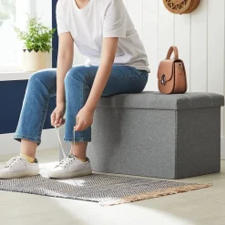 Outlet SONGMICS Banc de rangement 80L gris clair