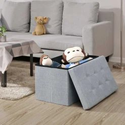 Best Sale SONGMICS Banc de rangement 50L gris clair