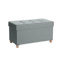 Fashion SONGMICS Banc de rangement 65L gris foncé