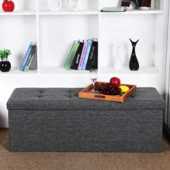 Best Sale SONGMICS Banc de rangement 120L gris clair