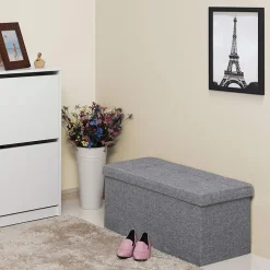 Cheap SONGMICS Banc de rangement 86L gris clair Marron Rustique