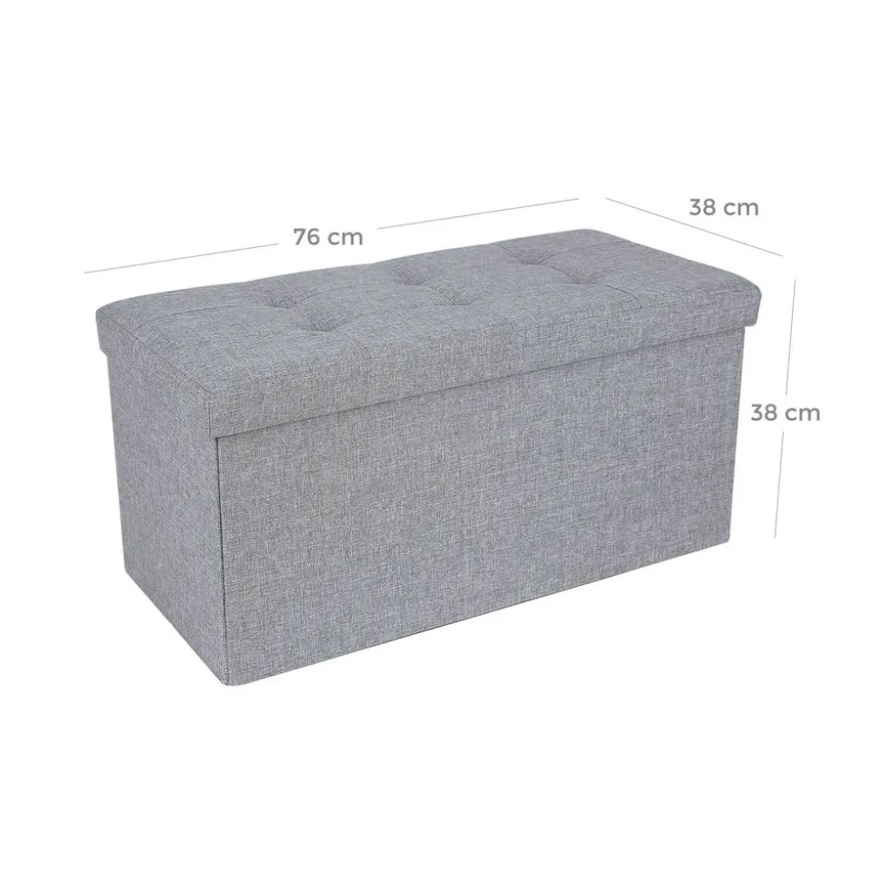 Cheap SONGMICS Banc de rangement 86L gris clair Marron Rustique