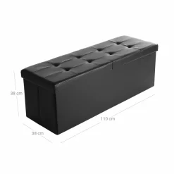 Best Sale SONGMICS Banc de rangement 120L noir