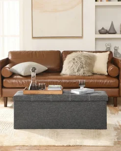 Hot SONGMICS Banc rangement 120L Gris Foncé