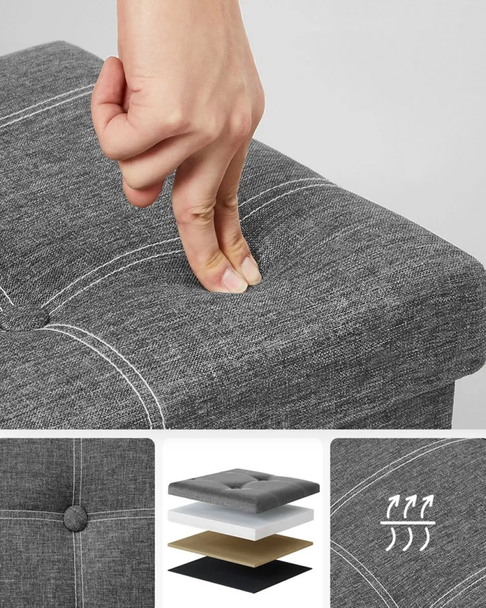 Hot SONGMICS Banc rangement 120L Gris Foncé