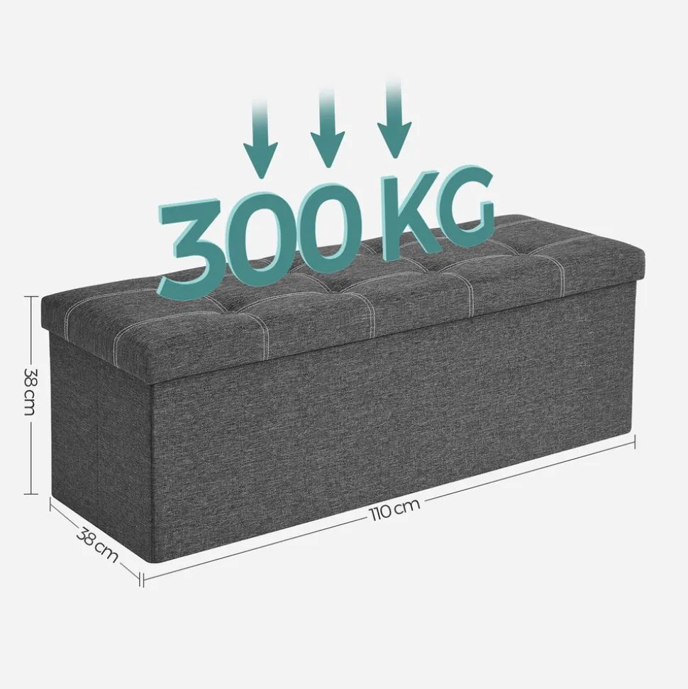 Hot SONGMICS Banc rangement 120L Gris Foncé