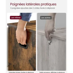 Clearance SONGMICS Banc rangement 120L Gris Foncé