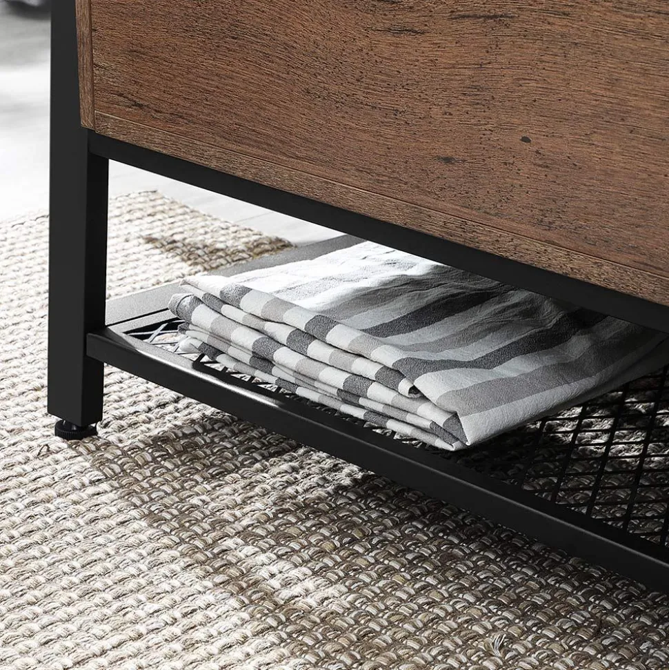 Sale SONGMICS Banc rangement marron noisette