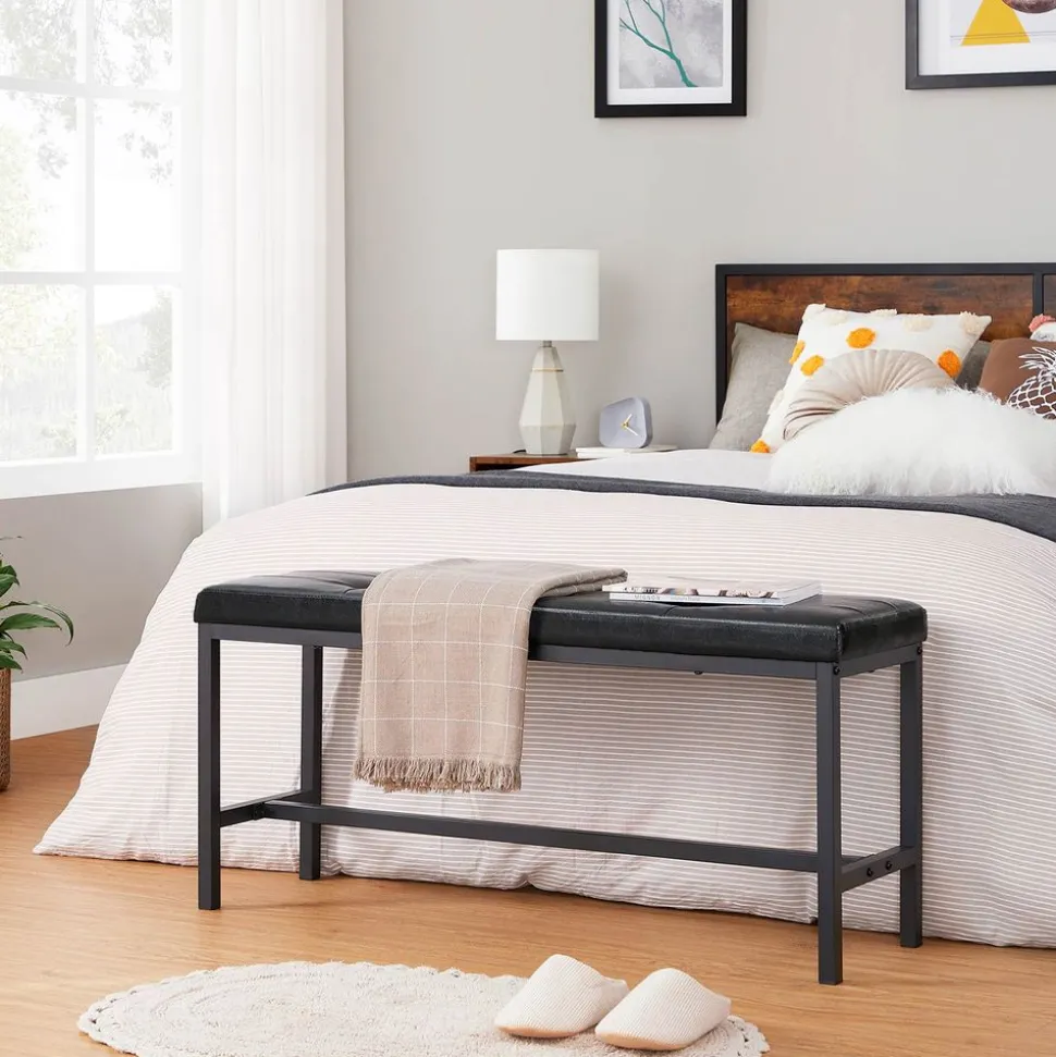 Outlet SONGMICS Banc rembourré noir