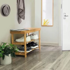 Clearance SONGMICS Banc étagère bambou