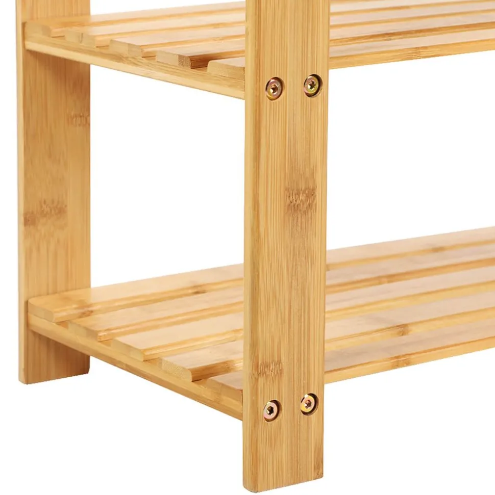 Clearance SONGMICS Banc étagère bambou