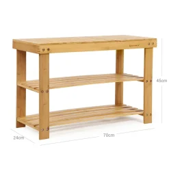 Clearance SONGMICS Banc étagère bambou