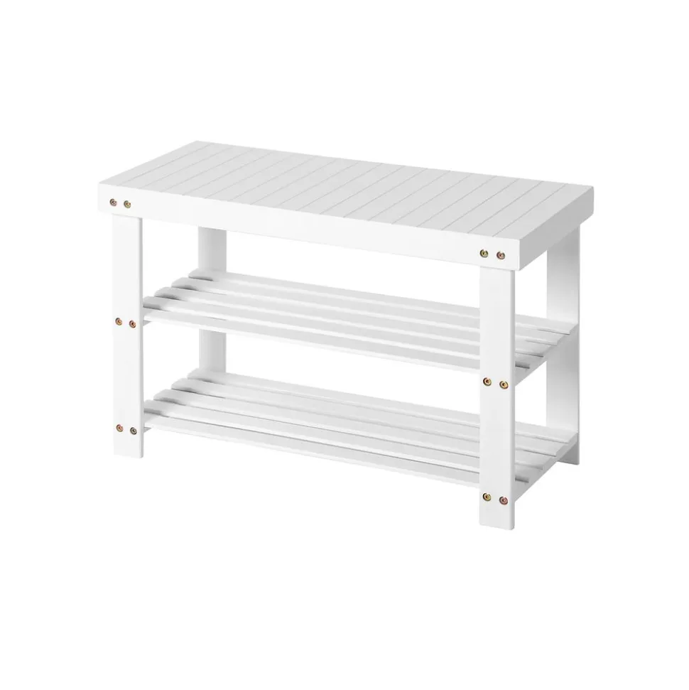 Clearance SONGMICS Banc étagère bambou