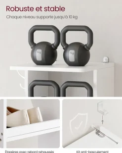 Shop SONGMICS B0BSH2L8Y2Banc à chaussures marron rustique