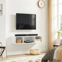 Shop SONGMICS Bibliothèque à 3 niveaux 80 x 24 x 93 cm blanc