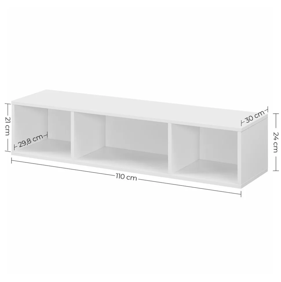 Shop SONGMICS Bibliothèque à 3 niveaux 80 x 24 x 93 cm blanc