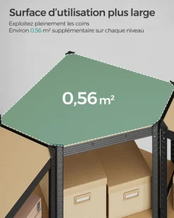 Online SONGMICS Bibliothèque à 6 niveaux porte imitation rotin beige chêne et blanc perle