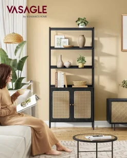 Outlet SONGMICS Bibliothèque à 4 niveaux tournante noir d'encre