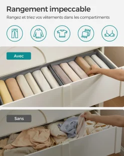 Outlet SONGMICS Bibliothèque 8 casiers blanc