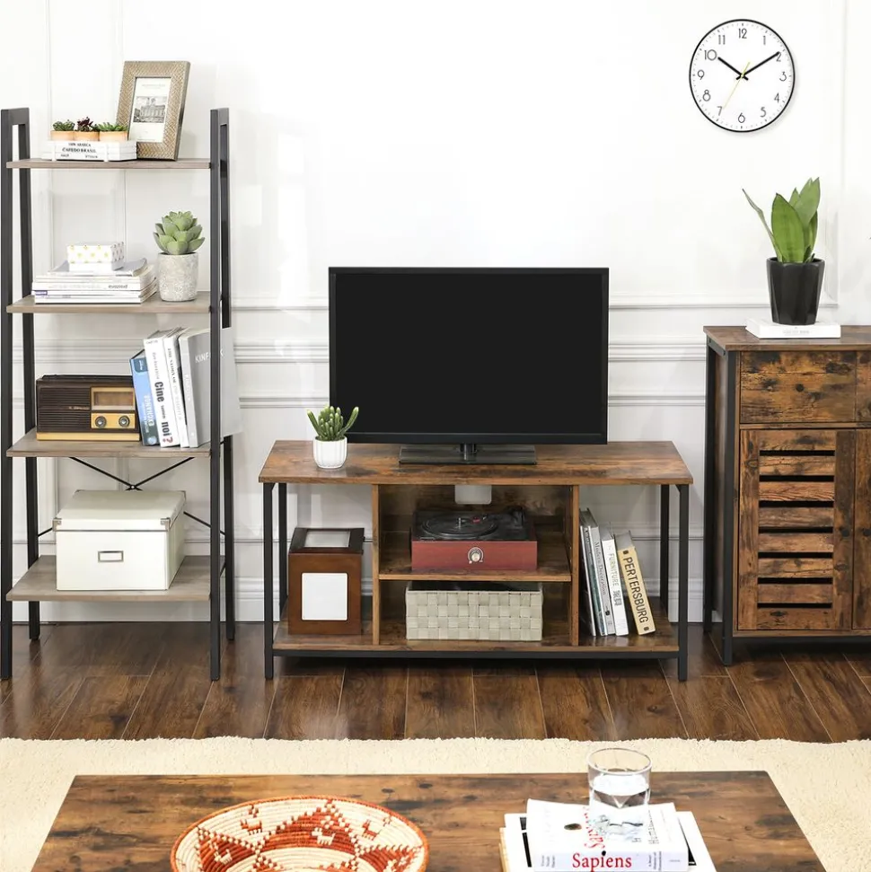 Clearance SONGMICS Bibliothèque 6 niveaux Marron Rustique + Noir