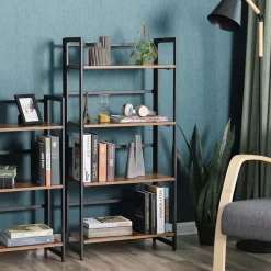 Hot SONGMICS Bibliothèque 4 niveaux industriel