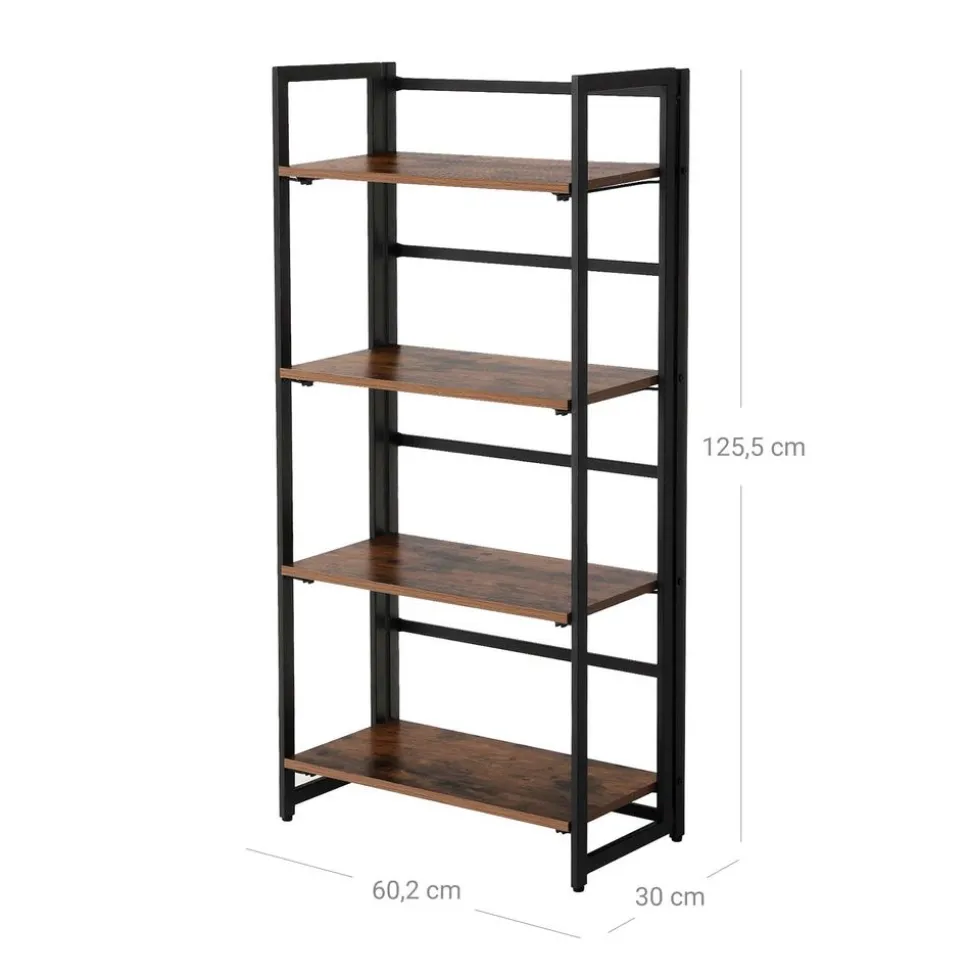 Hot SONGMICS Bibliothèque 4 niveaux industriel