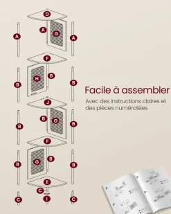 Clearance SONGMICS Bibliothèque arbre avec étagères à 5 niveaux blanc nuage