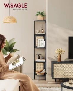 Clearance SONGMICS Bibliothèque arbre avec étagères à 5 niveaux blanc nuage