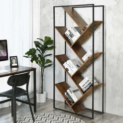 Best Sale SONGMICS Bibliothèque arbre industriel Marron Rustique